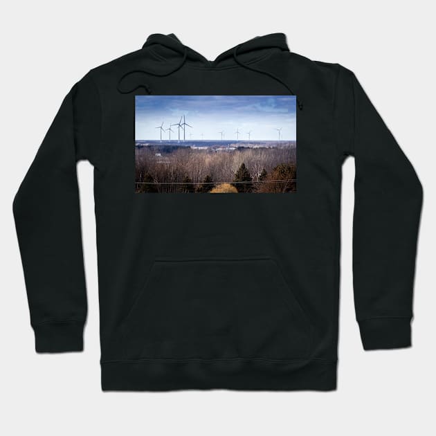 Wind Turbines On The Horizon Hoodie by Robert Alsop